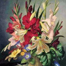 Схема вышивки «Букет гладиолусов»