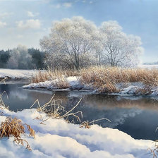 Схема вышивки «речной пейзаж»