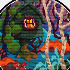 Схема вышивки «Дом бабьи яги»