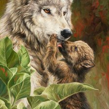 Схема вышивки «волки»