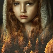 Схема вышивки «Девочка- осень»