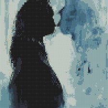 Схема вышивки «Кот и отражение»