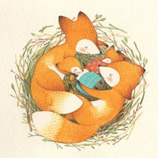 Схема вышивки «Лисы семья (им. Кирова)»