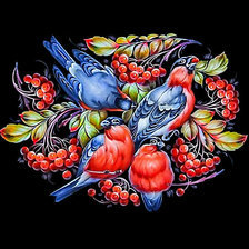 Снигири и рябина.