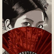 Схема вышивки «Девушка с черепом»