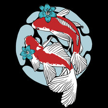 Схема вышивки «Карпы кои»