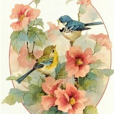 Схема вышивки «Две птички»