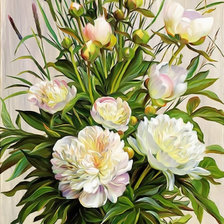 Схема вышивки «пионы»