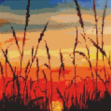 Схема вышивки «закат озеро»