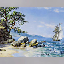 Схема вышивки «морской пейзаж»