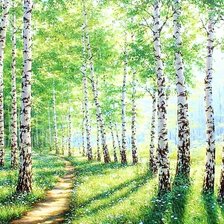 Схема вышивки «Березовая роща»