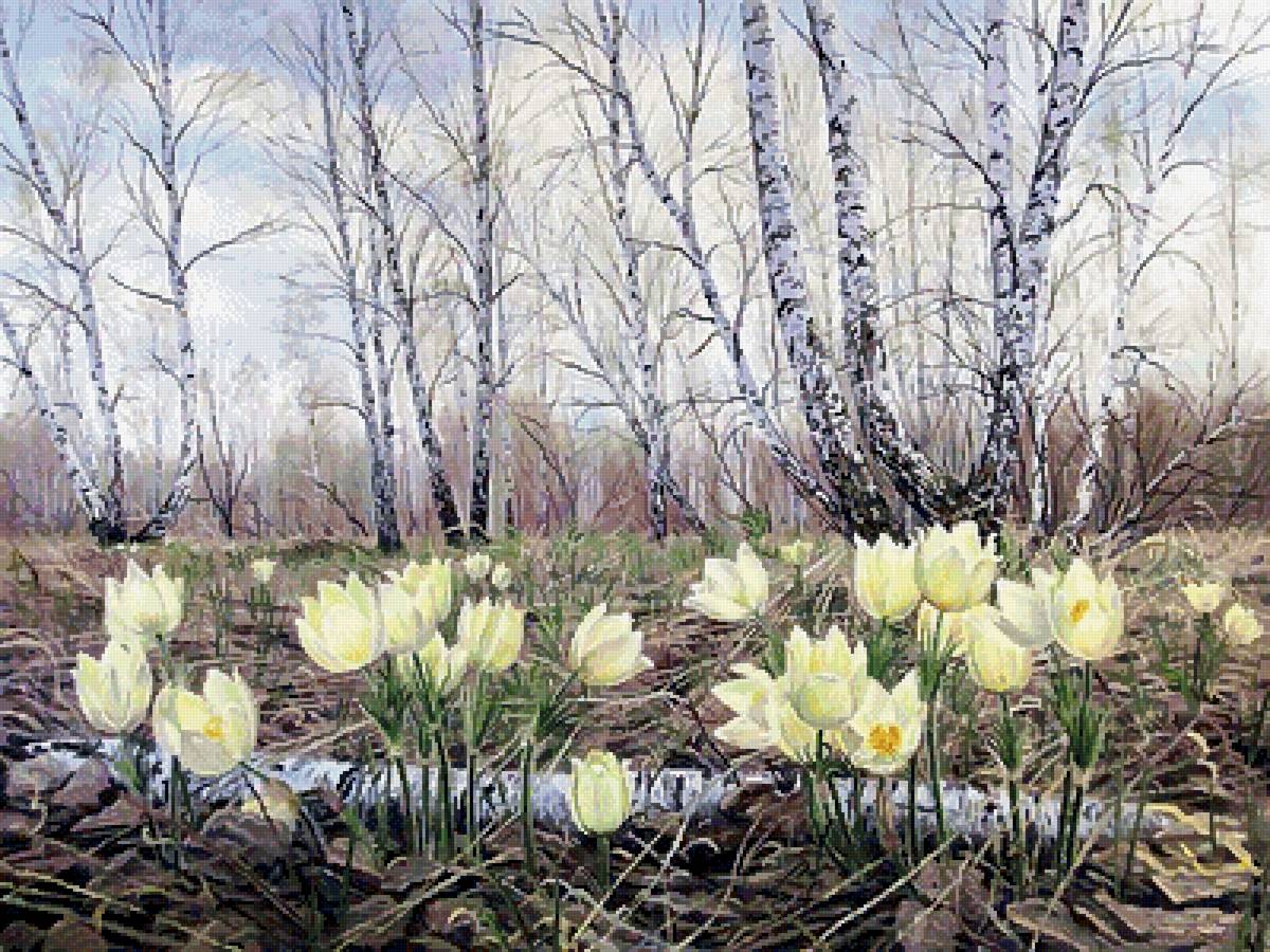 Весна. Худ. Дмитрий Репин - подснежники, дмитрий репин, весна - предпросмотр