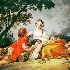 Схема вышивки «картина Франсуа Буше "Пастораль"»