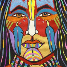 Схема вышивки «Индеец»