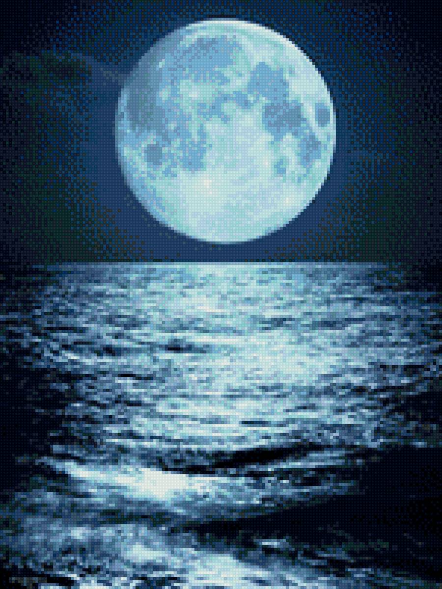 Ночь - море, ночь, луна - предпросмотр