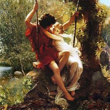 Схема вышивки «Пьер Огюст Кот. Первая любовь»