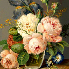 Схема вышивки «пионы и ирис»