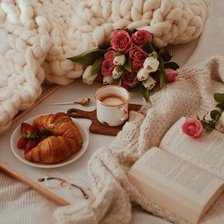 Схема вышивки «Кофе, книга»