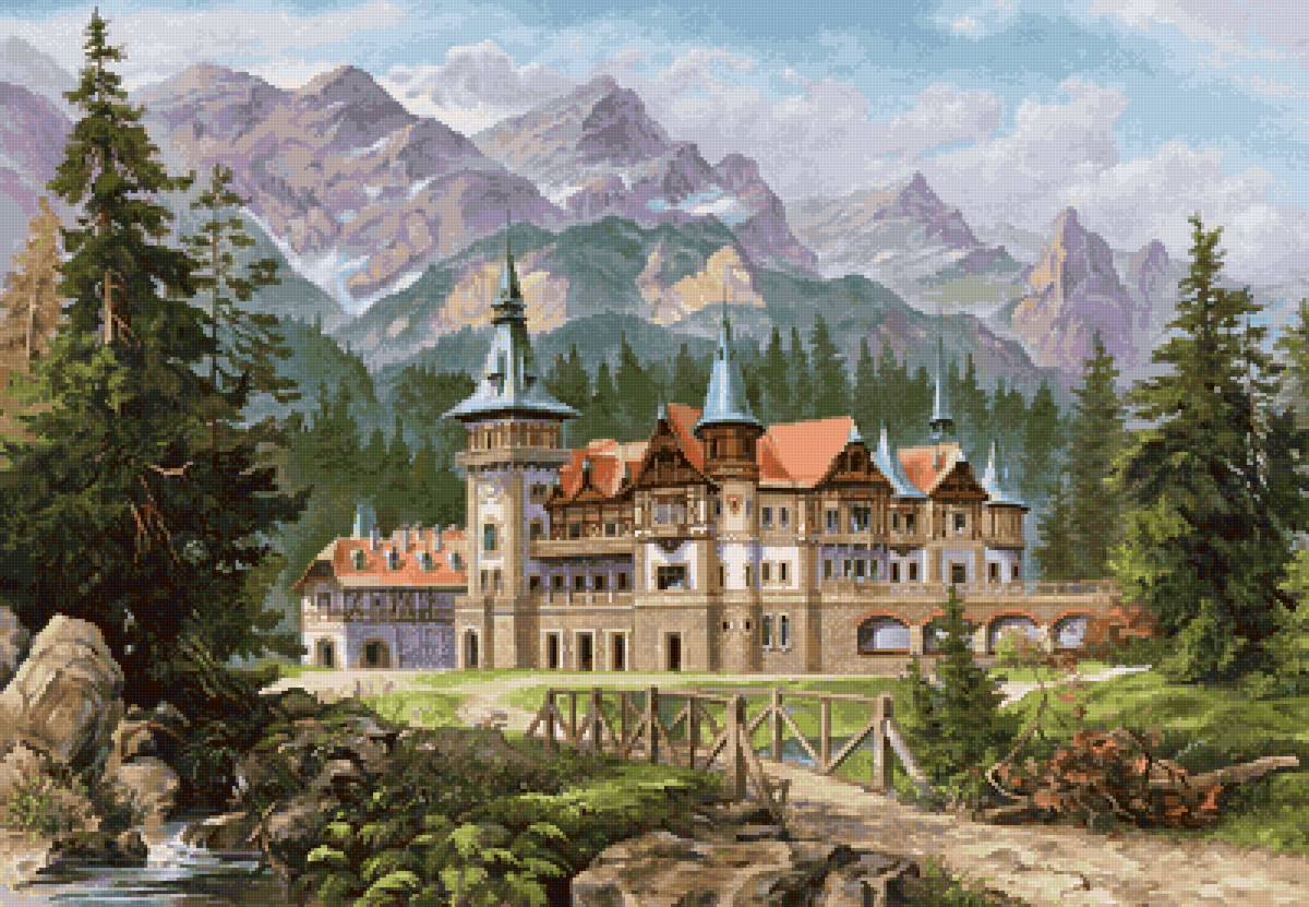 Замок мечты - замок, дом, дворец, пейзаж, горы - предпросмотр