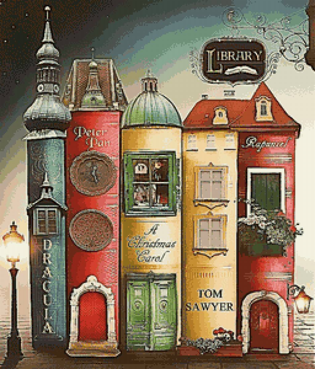 Книги - книга, картина, иллюстрация - предпросмотр