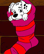 Схема вышивки «dalmata en el calcetin»