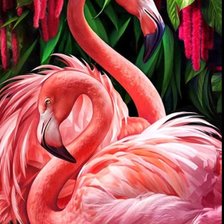Схема вышивки «Фламинго»