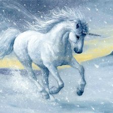 Схема вышивки «Мифические существа. Снежный единорог»