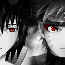 Схема вышивки «Наруто и Саске»