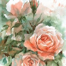 Схема вышивки «Розы акварель»