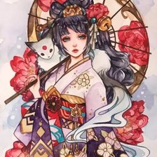 Схема вышивки «Девушка»