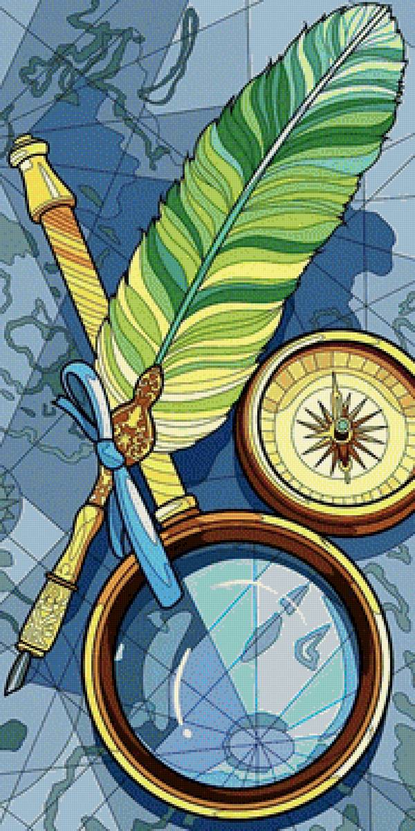 Набор путешественника - карта, картина - предпросмотр