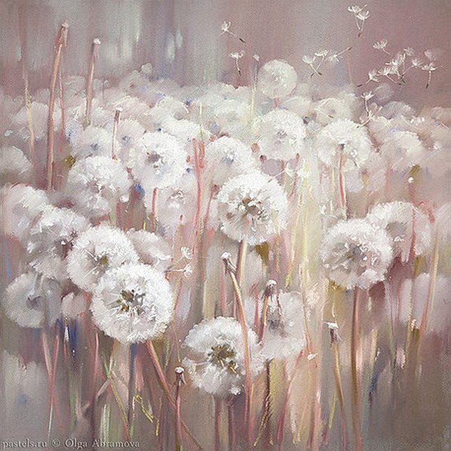 Одуванчики - наволочка, подушка, акварель, одуванчики - оригинал