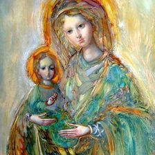 Схема вышивки «VIRGEN Y NINO»