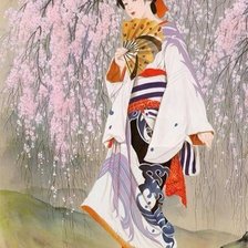 Схема вышивки «Прогулка под сакурой»