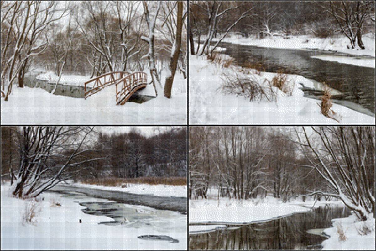 Зима - река, природа, лес, снег, зима - предпросмотр