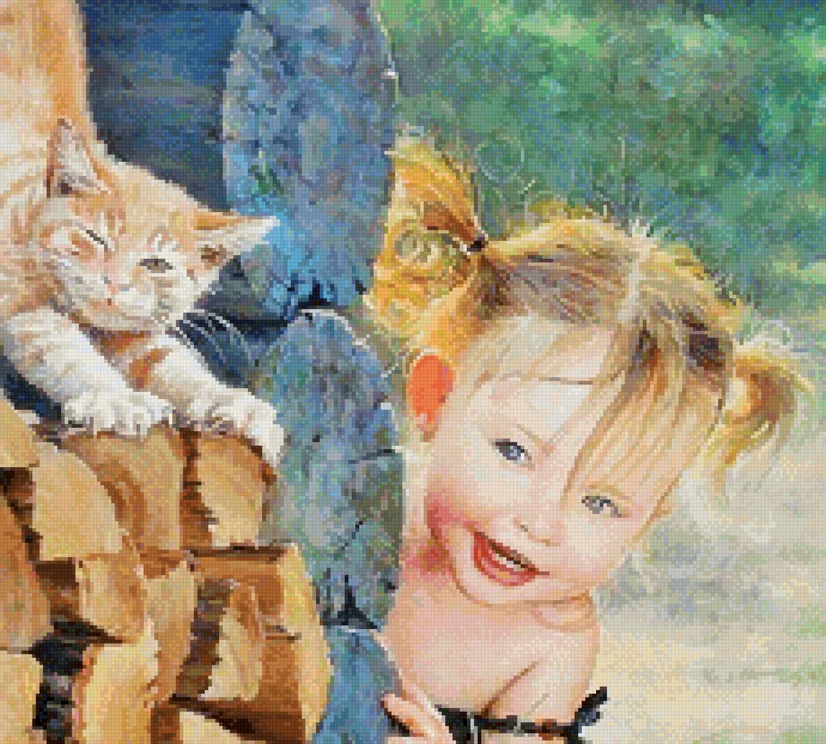 Рыжики. Худ. Леонович Владислав Николаевич - до 240 крестиков, дети, леонович, котик, леонович владислав - предпросмотр