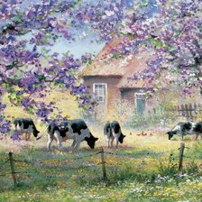 Схема вышивки «Весна в деревне. Худ. Рейнт Висаар»