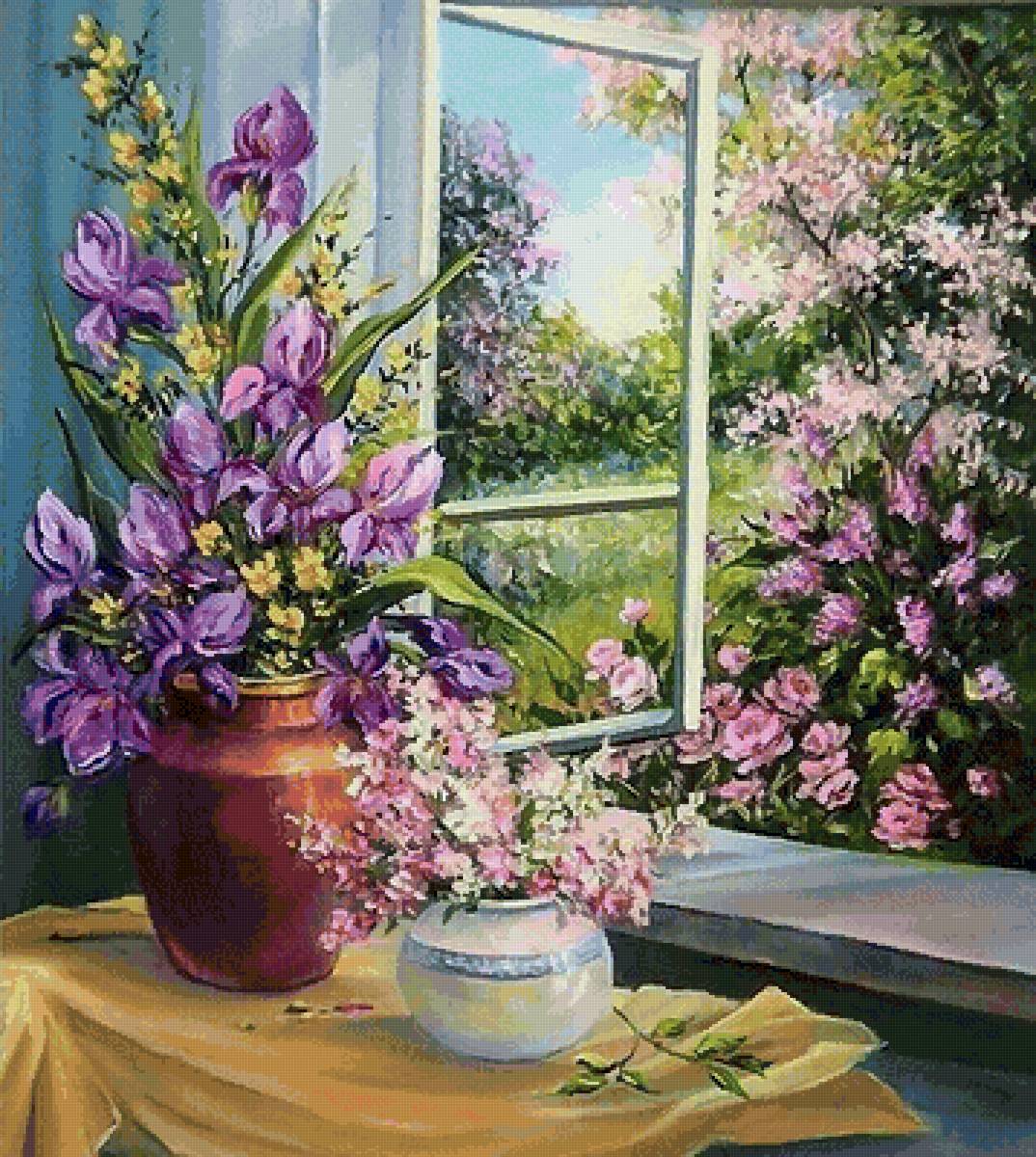 Весна - букет, окно, анка булгару, весна - предпросмотр