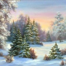 Схема вышивки «Зимний лес»