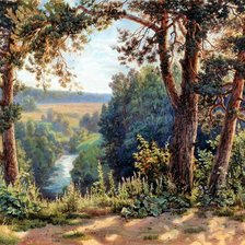 Схема вышивки «Лесная прохлада. Худ. Александр Шилов»