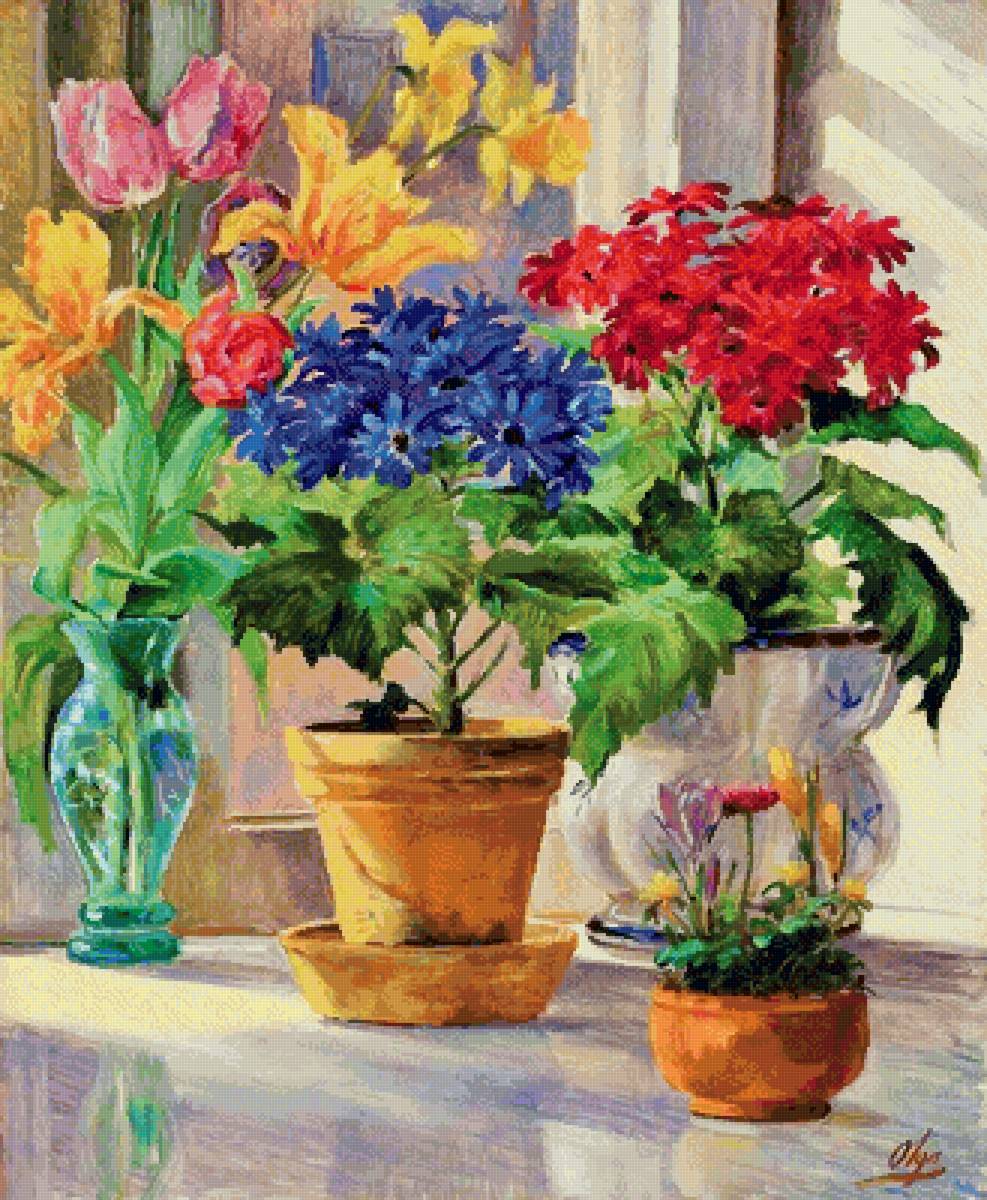 Цветы. Акварель Великой княгини Ольги - акварель, ольга романова, цветы - предпросмотр