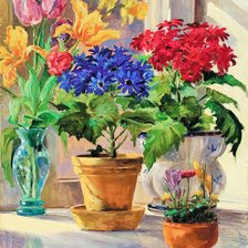 Схема вышивки «Цветы. Акварель Великой княгини Ольги»