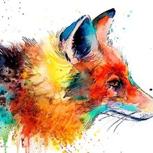 Схема вышивки «Лиса акварель»