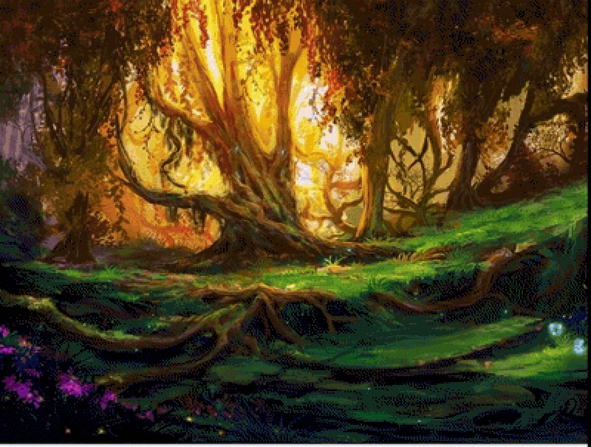 Лес - фэнтези, деревья, лес - предпросмотр