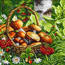 Схема вышивки «дары леса без белых полей»