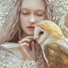 Схема вышивки «Девушка с совой»