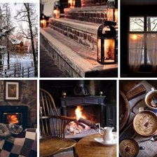 Схема вышивки «Дом с камином»