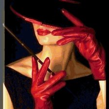 Схема вышивки «дама»