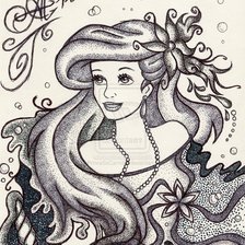 Схема вышивки «la sirenita ariel»