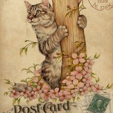 Схема вышивки «Почтовая открытка. Виолетта Лилас»